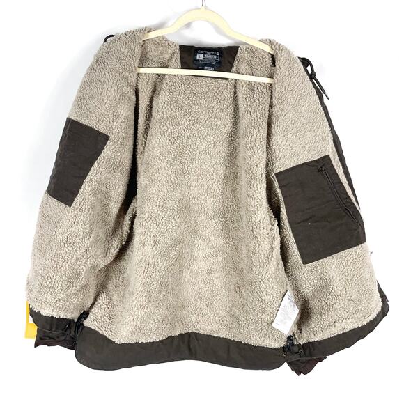 SOLD-Carhartt Washed Duck Sherpa Lined Utility Jacket Brown Coat Relaxed Sz L - Picture 10 of 11